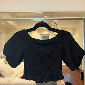 Black Fashion Union Ruffle Top